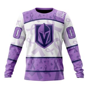 Personalized NHL Vegas Golden Knights Special Lavender Hockey Fights Cancer Unisex Sweatshirt SWS3581
