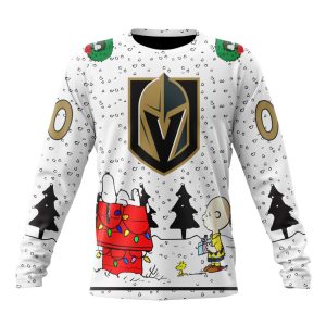 Personalized NHL Vegas Golden Knights Special Peanuts Design Unisex Sweatshirt SWS3585