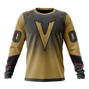 Personalized NHL Vegas Golden Knights Special Retro Gradient Design Unisex Sweatshirt SWS3587