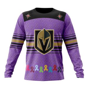 Personalized NHL Vegas Golden Knights Specialized Design Fights Cancer Unisex Sweatshirt SWS3593