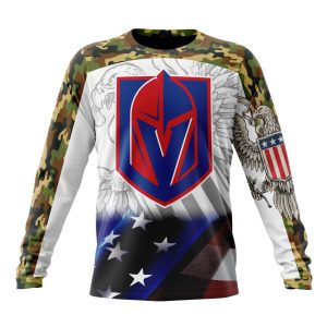 Personalized NHL Vegas Golden Knights Specialized Design With Our America Eagle Flag Unisex Sweatshirt SWS3595