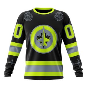 Personalized NHL Winnipeg Jets Specialized Unisex Kits With FireFighter Uniforms Color Unisex Sweatshirt SWS3726