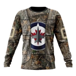 Personalized NHL Winnipeg Jets Vest Kits With Realtree Camo Unisex Sweatshirt SWS3730