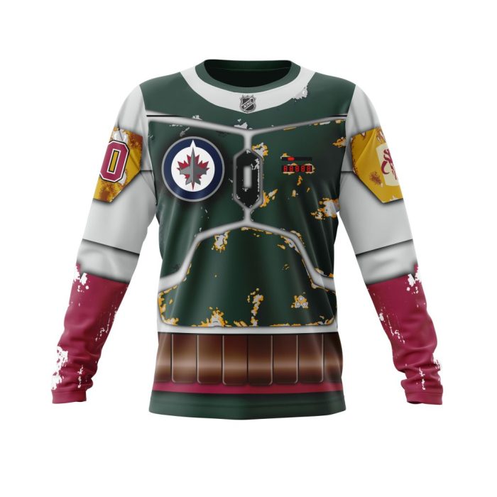 Personalized NHL Winnipeg Jets X Boba Fett's Armor Unisex Sweatshirt SWS3735