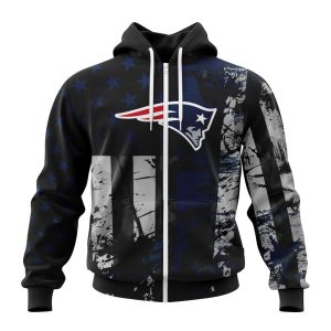 Personalized New England Patriots Classic Grunge American Flag Unisex Zip Hoodie TZH0481