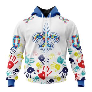 Personalized New Orleans Saints Special Autism Awareness Hands Unisex Zip Hoodie TZH0485