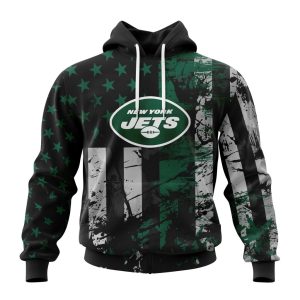 Personalized New York Jets Classic Grunge American Flag Unisex Hoodie TH1184