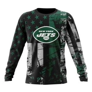 Personalized New York Jets Classic Grunge American Flag Unisex Sweatshirt SWS321