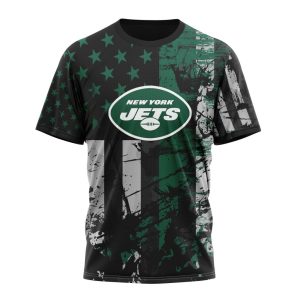 Personalized New York Jets Classic Grunge American Flag Unisex Tshirt TS3038