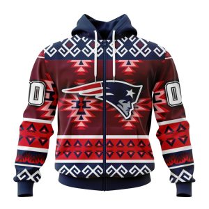 Personalized Pattern England Patriots Specialized Pattern Native Concepts Unisex Zip Hoodie TZH1130