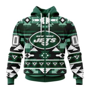 Personalized Pattern York Jets Specialized Pattern Native Concepts Unisex Zip Hoodie TZH1133