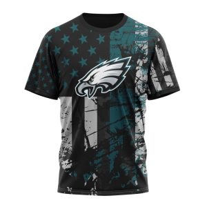 Personalized Philadelphia Eagles Classic Grunge American Flag Unisex Tshirt TS3682