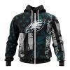 Personalized Philadelphia Eagles Classic Grunge American Flag Unisex Zip Hoodie TZH1134