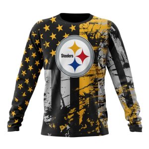 Personalized Pittsburgh Steelers Classic Grunge American Flag Unisex Sweatshirt SWS969