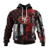 Personalized San Francisco 49ers Classic Grunge American Flag Unisex Hoodie TH1836