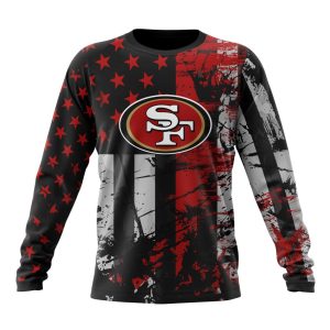 Personalized San Francisco 49ers Classic Grunge American Flag Unisex Sweatshirt SWS973