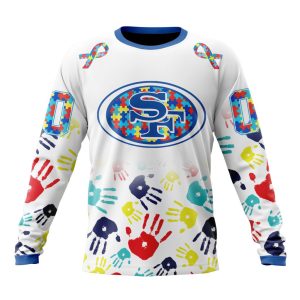 Personalized San Francisco 49ers Special Autism Awareness Hands Unisex Sweatshirt SWS974