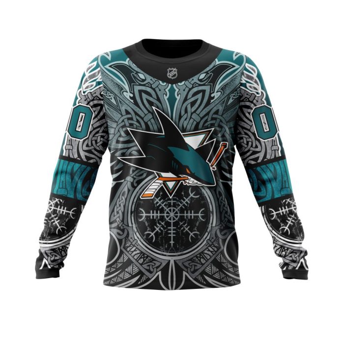 Personalized San Jose Sharks Dark Norse Viking Symbols Unisex Sweatshirt SWS3759