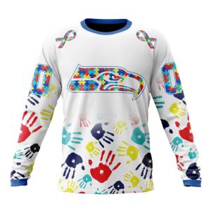 Personalized Seattle Seahawks Special Autism Awareness Hands Unisex Sweatshirt SWS978