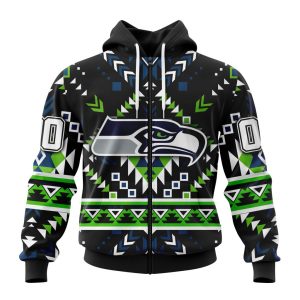 Personalized Seattle Seahawks Specialized Pattern Native Concepts Unisex Zip Hoodie TZH1148