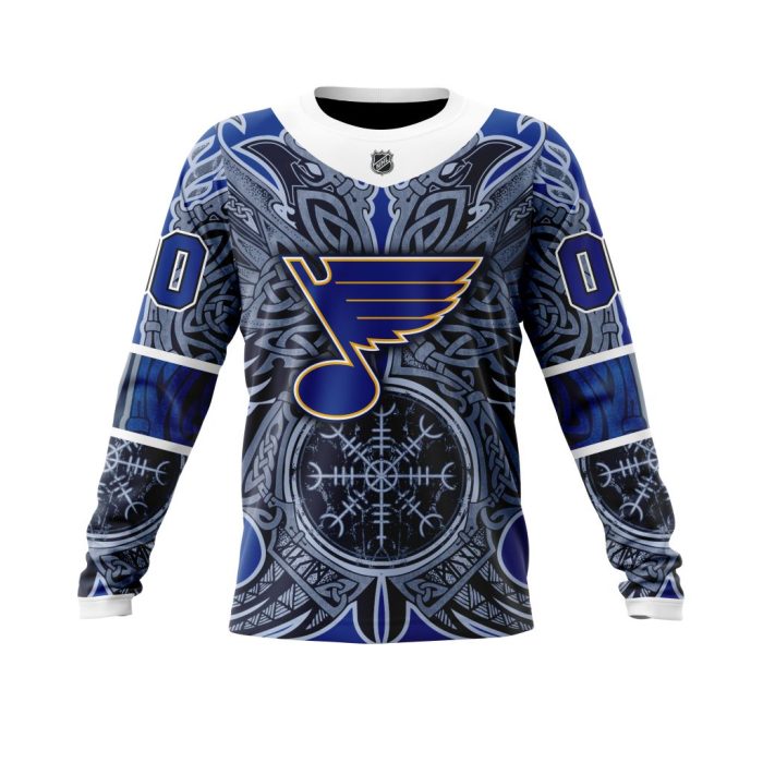 Personalized St Louis Blues Dark Norse Viking Symbols Unisex Sweatshirt SWS3776