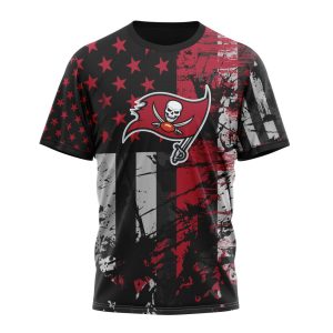 Personalized Tampa Bay Buccaneers Classic Grunge American Flag Unisex Tshirt TS3698