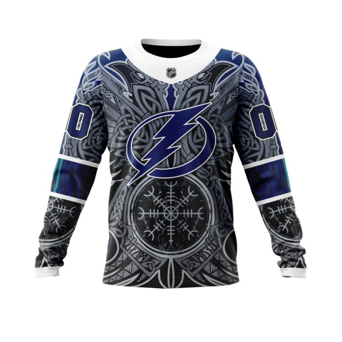 Personalized Tampa Bay Lightning Dark Norse Viking Symbols Unisex Sweatshirt SWS3785