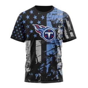 Personalized Tennessee Titans Classic Grunge American Flag Unisex Tshirt TS3702