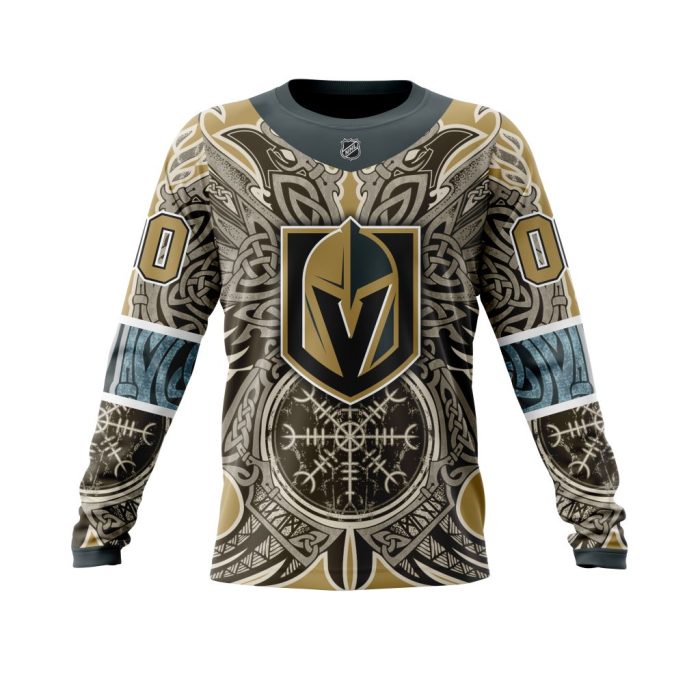 Personalized Vegas Golden Knights Dark Norse Viking Symbols Unisex Sweatshirt SWS3812