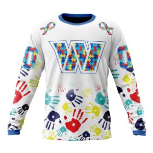 Personalized Washington Commanders Special Autism Awareness Hands Unisex Sweatshirt SWS989