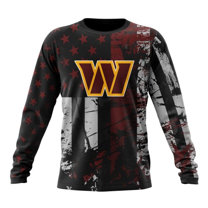 Personalized Washington Football Team Classic Grunge American Flag Unisex Sweatshirt SWS990