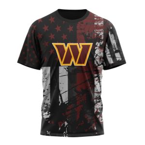 Personalized Washington Football Team Classic Grunge American Flag Unisex Tshirt TS3707