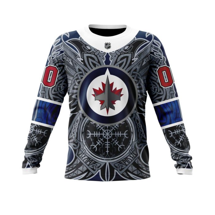 Personalized Winnipeg Jets Dark Norse Viking Symbols Unisex Sweatshirt SWS3829