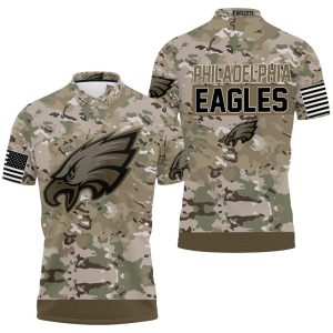Philadelphia Eagles Camouflage Veteran 1 Personalized Polo Shirt PLS2699