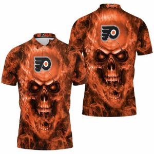 Philadelphia Flyers Nhl Fans Skull Polo Shirt PLS2775