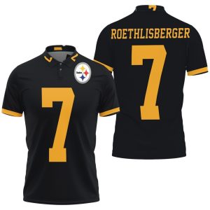 Pittsburgh Steelers Color Rush Limited Ben Roethlisberger Jersey Inspired Polo Shirt PLS2952