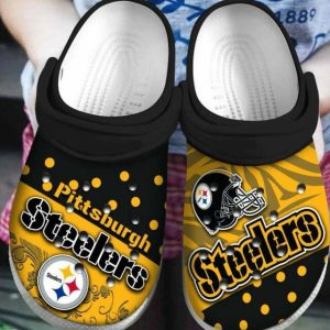 Pittsburgh Steelers Crocs Crocband Clog Comfortable Water Shoes BCL1005