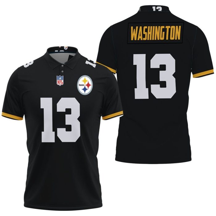 Pittsburgh Steelers James Washington Game Black Jersey Inspired Style Polo Shirt PLS2951