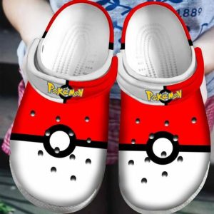 Pokemon Ball Red White Crocs Crocband Clog Comfortable Shoes BCL1771