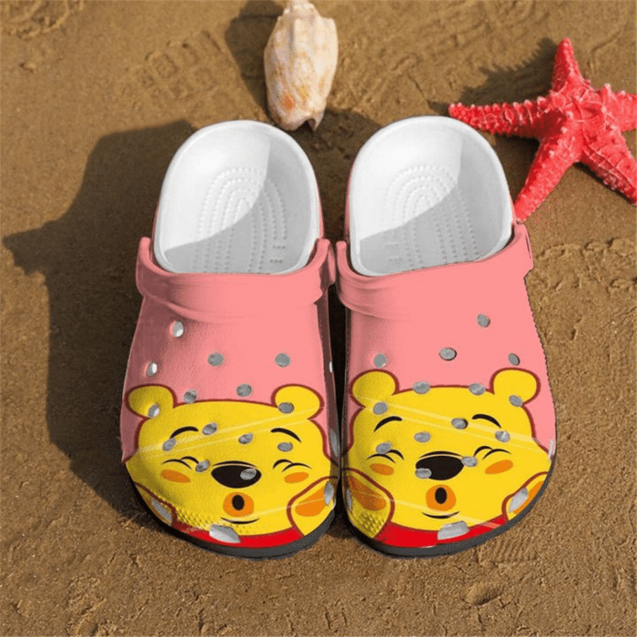 Pooh Bear Winnie The Pooh On Coral Crocs Crocband Clog Comfortable Water Shoes BCL1777