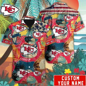 Retro Kansas City Chiefs Special Vintage Style Hawaiian Button Shirt HWS0817
