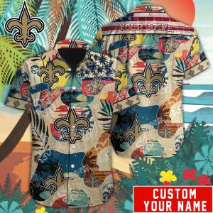 Retro New Orleans Saints Special Vintage Style Hawaiian Button Shirt HWS0824