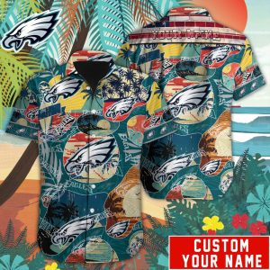 Retro Philadelphia Eagles Special Vintage Style Hawaiian Button Shirt HWS0827