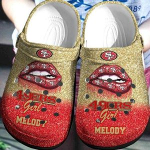 San Francisco 49Ers Gold Red Pattern Crocs Crocband Clog Comfortable Water Shoes BCL0640