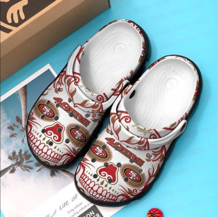 San Francisco 49ers Skull Crocs Crocband Clog Comfortable Water Shoes BCL1398