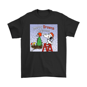 Snoopy And Woodstock Merry Cleveland Browns Christmas Unisex T-Shirt Kid T-Shirt LTS2014