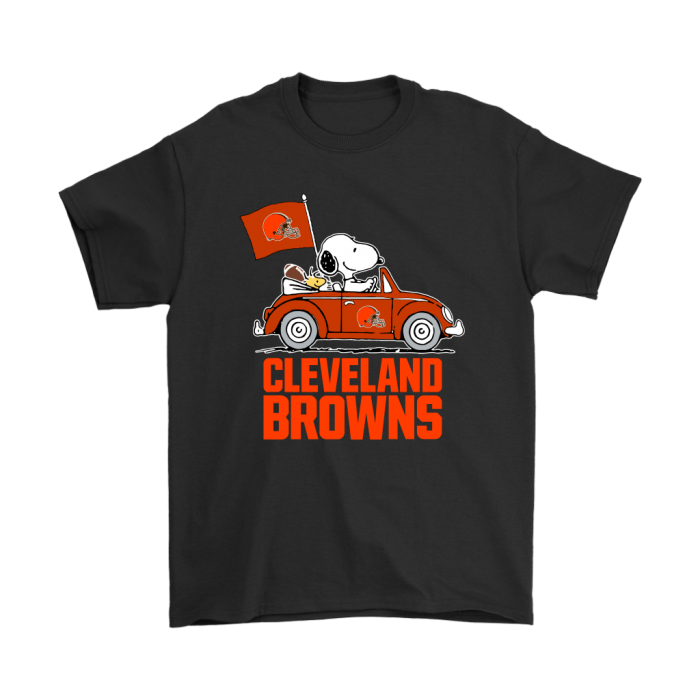 Snoopy And Woodstock Ride The Cleveland Browns Car Unisex T-Shirt Kid T-Shirt LTS2076
