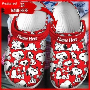 Snoopy Dog On Red Pattern Crocs Crocband Clog Comfortable Shoes BCL1761