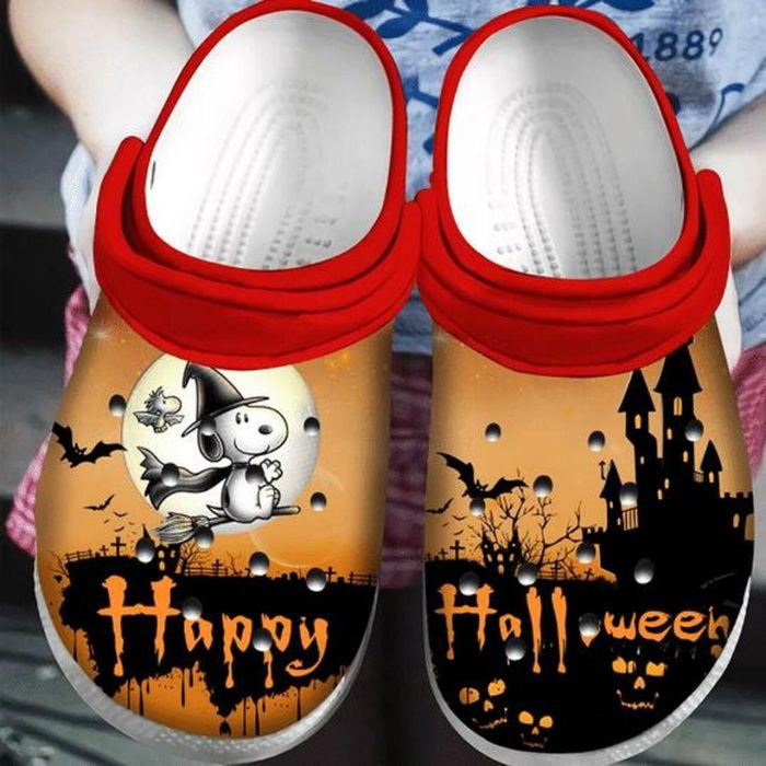 Snoopy Witch Happy Halloween Crocs Crocband Clog Comfortable Water Shoes BCL0159