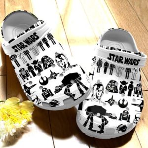 Star War Black And White Crocs Crocband Clog Comfortable Water Shoes BCL0282